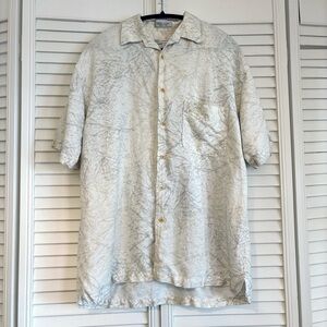 Vintage Y2K Geoffrey Beene Linen Blend Button Down Short Sleeve Shirt Medium M